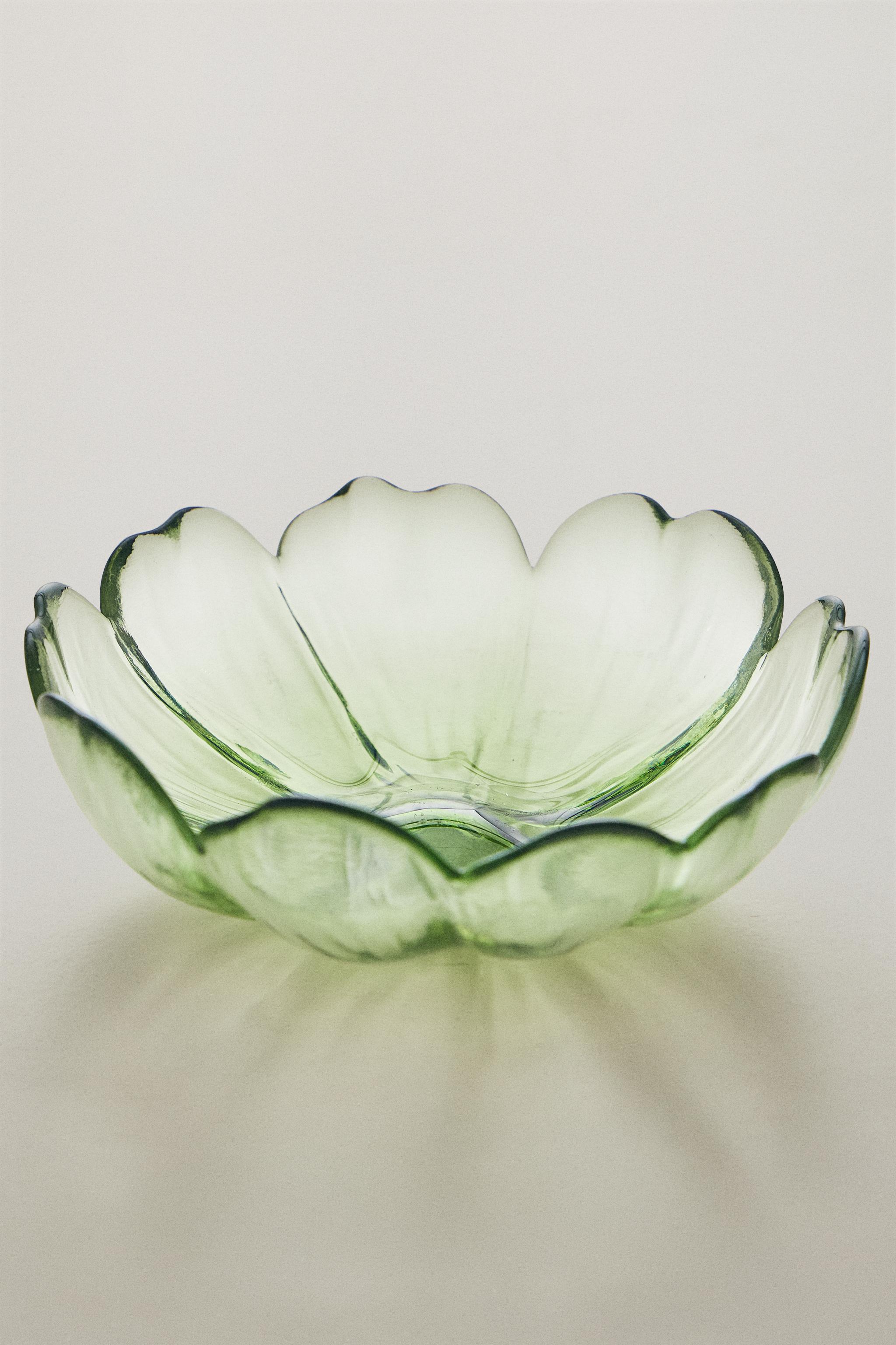 FLORAL GLASS BOWL